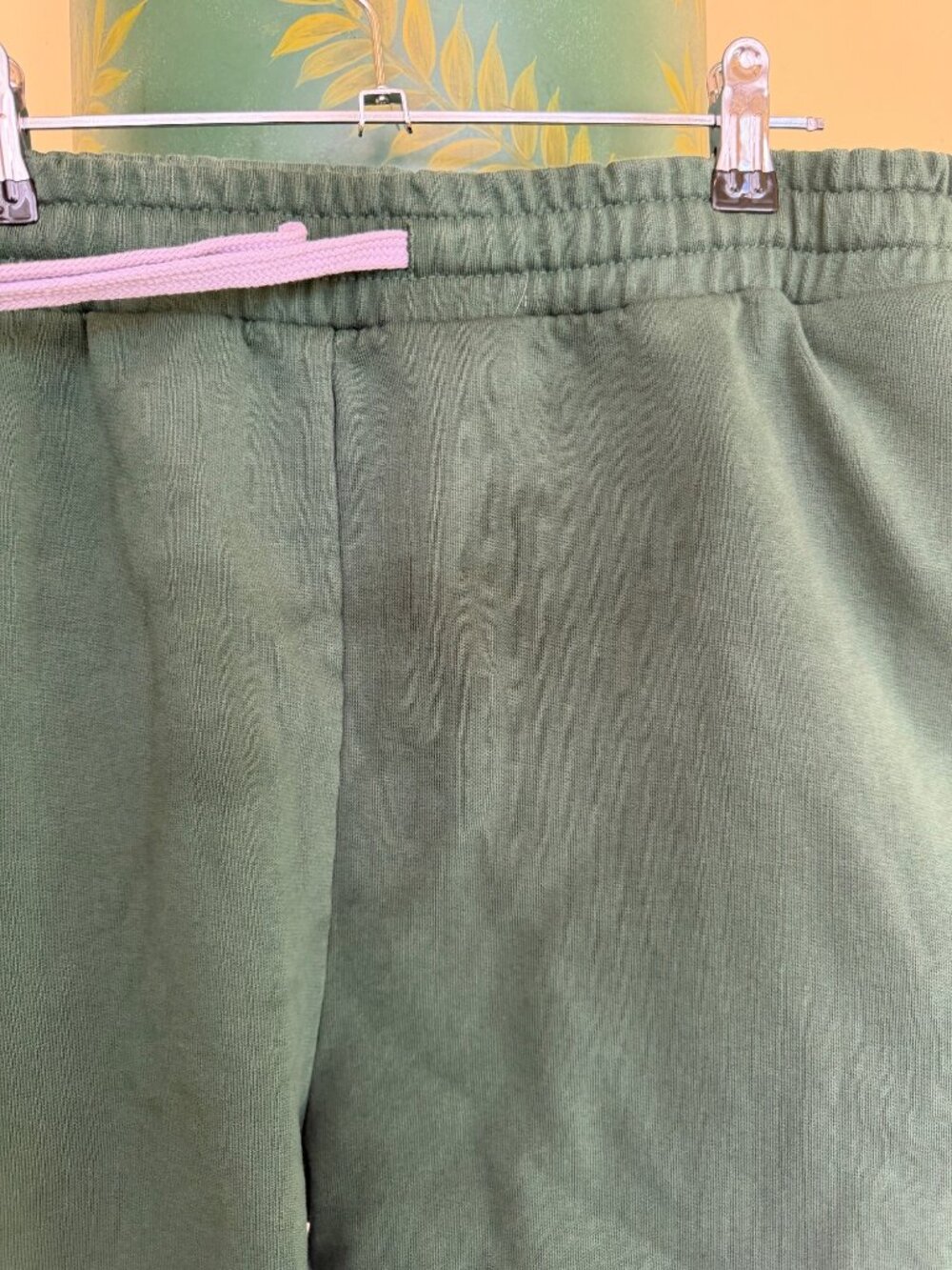 Anthropologie Green Drawstring Shorts With "85 Chicago" Graphic Size L 100% Cott - Picture 2 of 7
